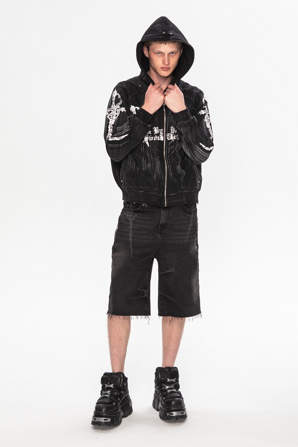 insomniavisuals archive punk黒ファーパーカー Dagger Hoodie – INSOMNIA VISUALS