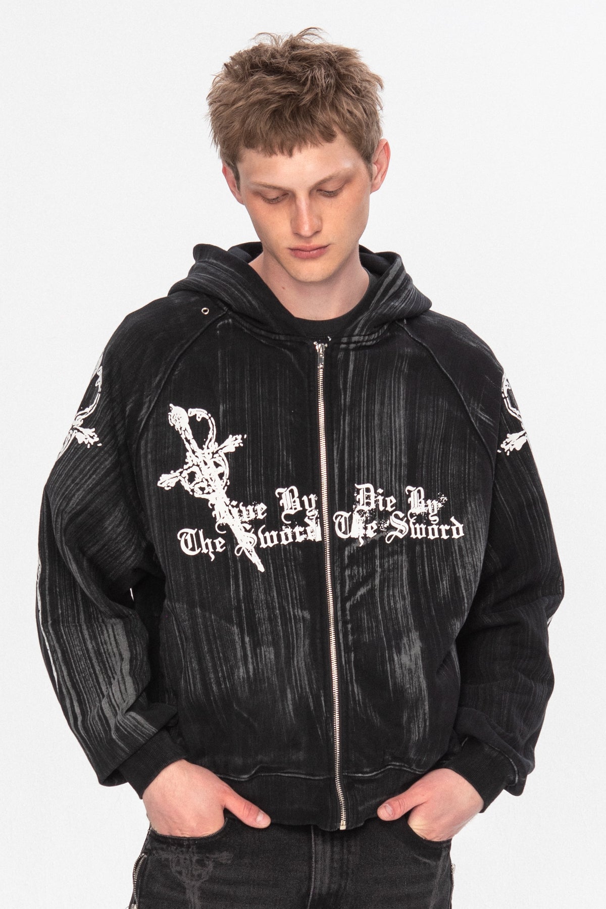 insomniavisuals archive punk黒ファーパーカー Dagger Hoodie – INSOMNIA VISUALS