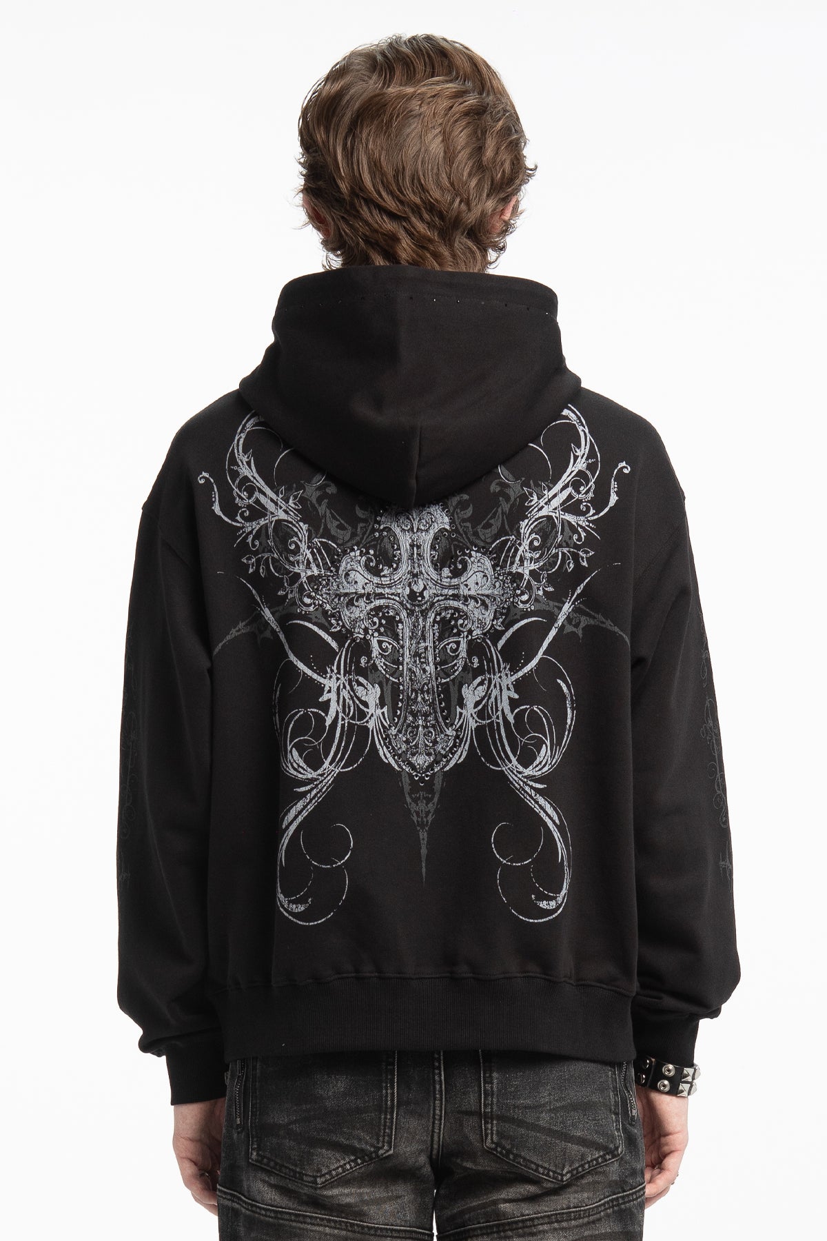 Double Cross Rhinestone Hoodie – INSOMNIA VISUALS