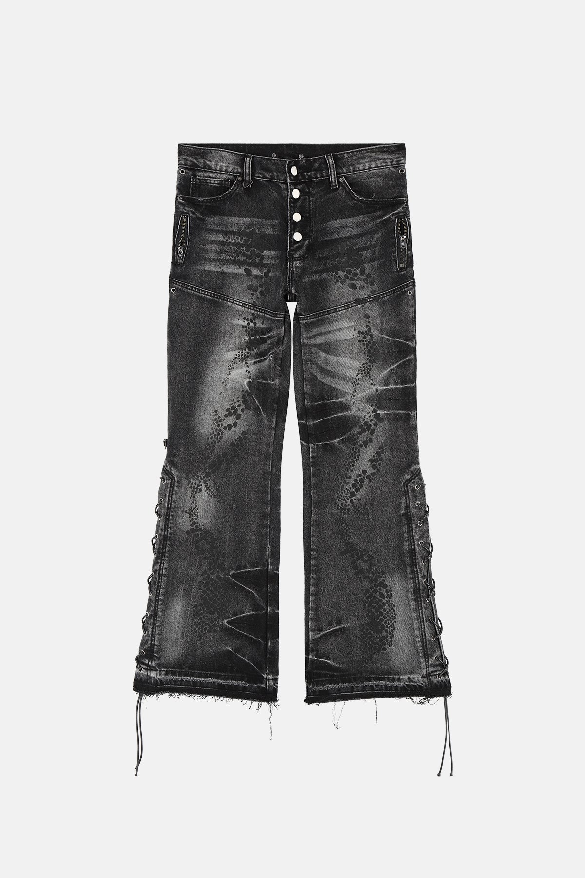 Snakeskin Flared Denim – INSOMNIA VISUALS
