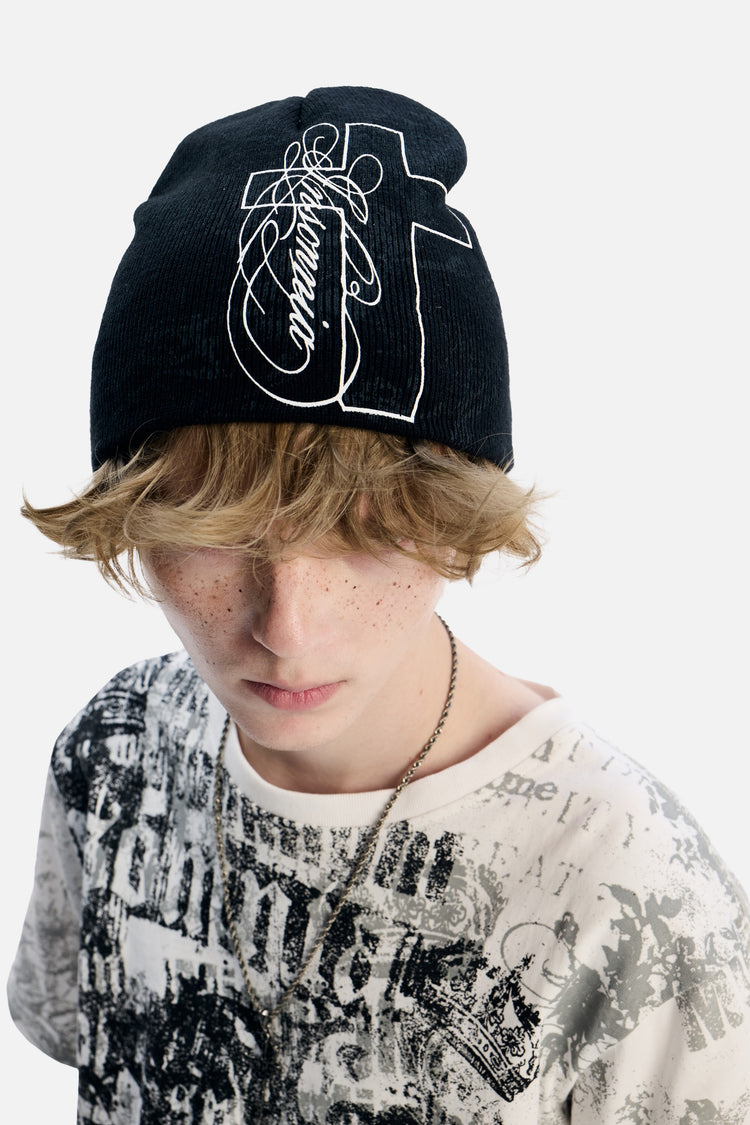 Cross Beanie (Black)