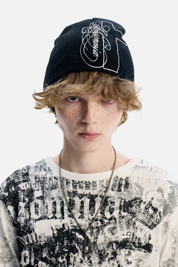 Cross Beanie (Black)