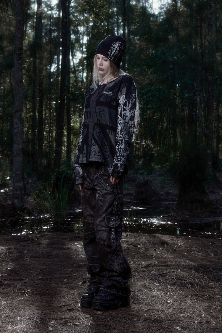 Union Jack Thermal L/S, Cross Beanie and Utility Rogue Denim in a forest