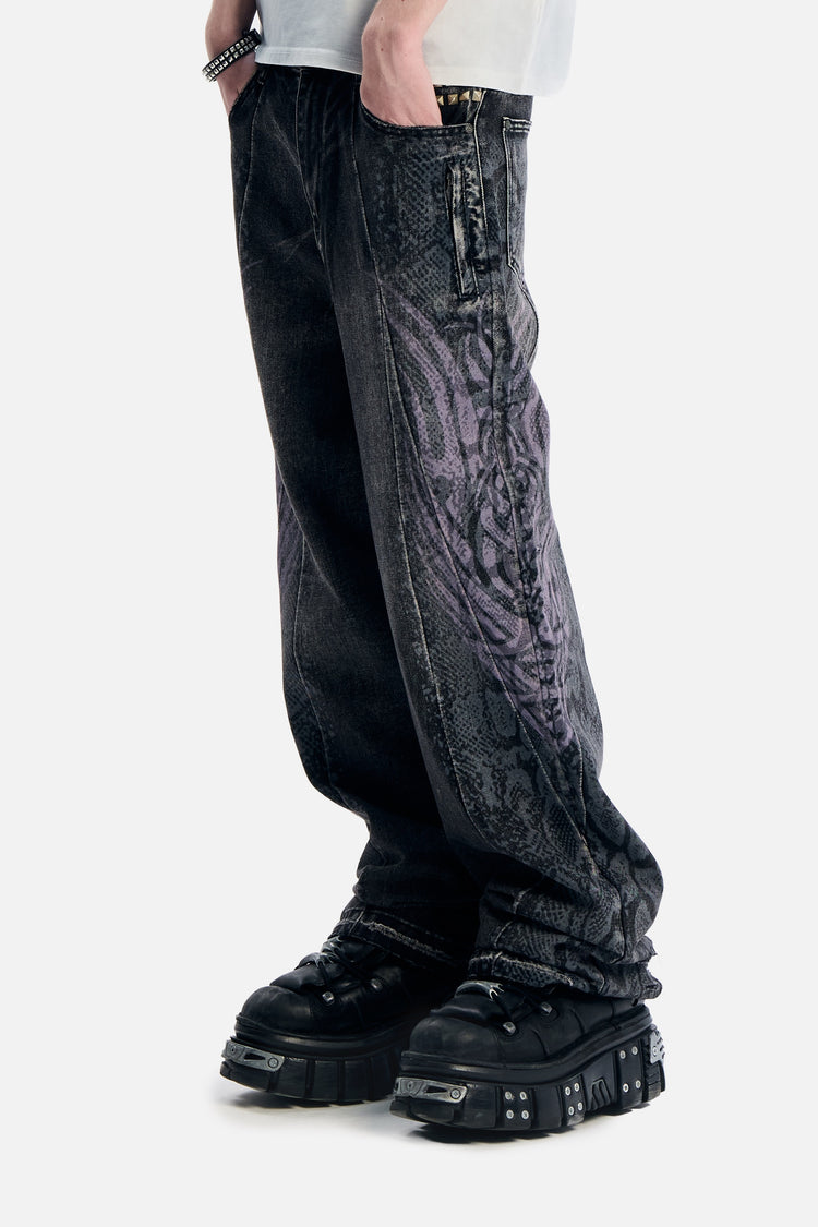 Snakeskin Tribal Destroyer Denim