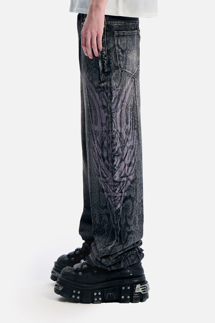Snakeskin Tribal Destroyer Denim