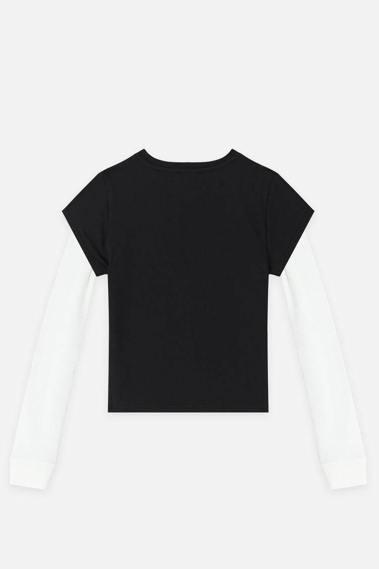 Back of the Wings 2fer Womens Long Sleeve laid flat