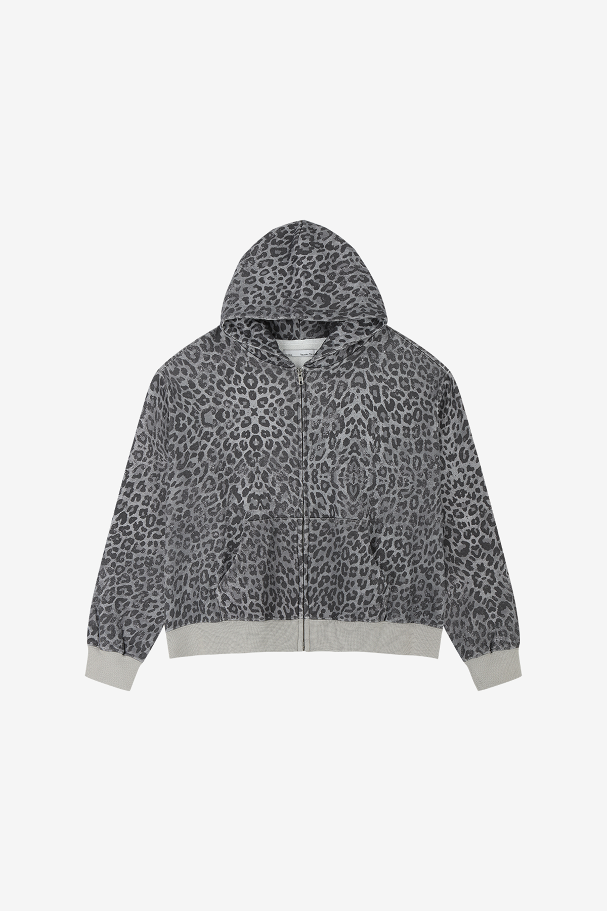 Distressed Cheetah Zip Hoodie
