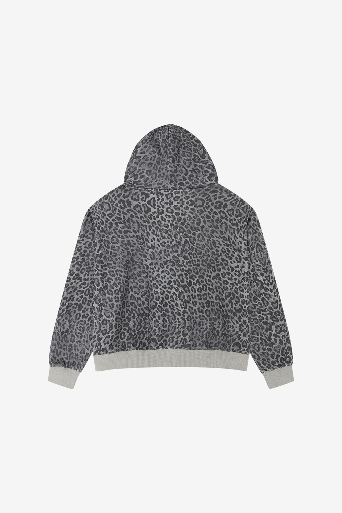 Distressed Cheetah Zip Hoodie