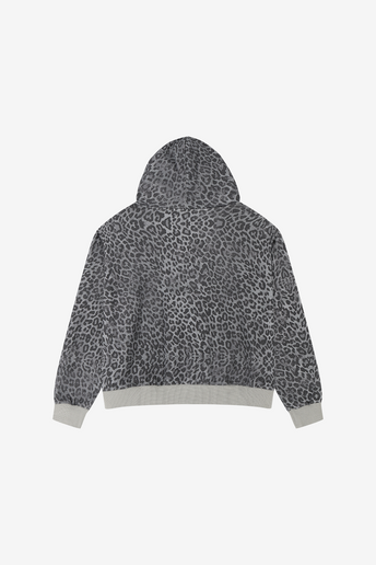 Distressed Cheetah Zip Hoodie