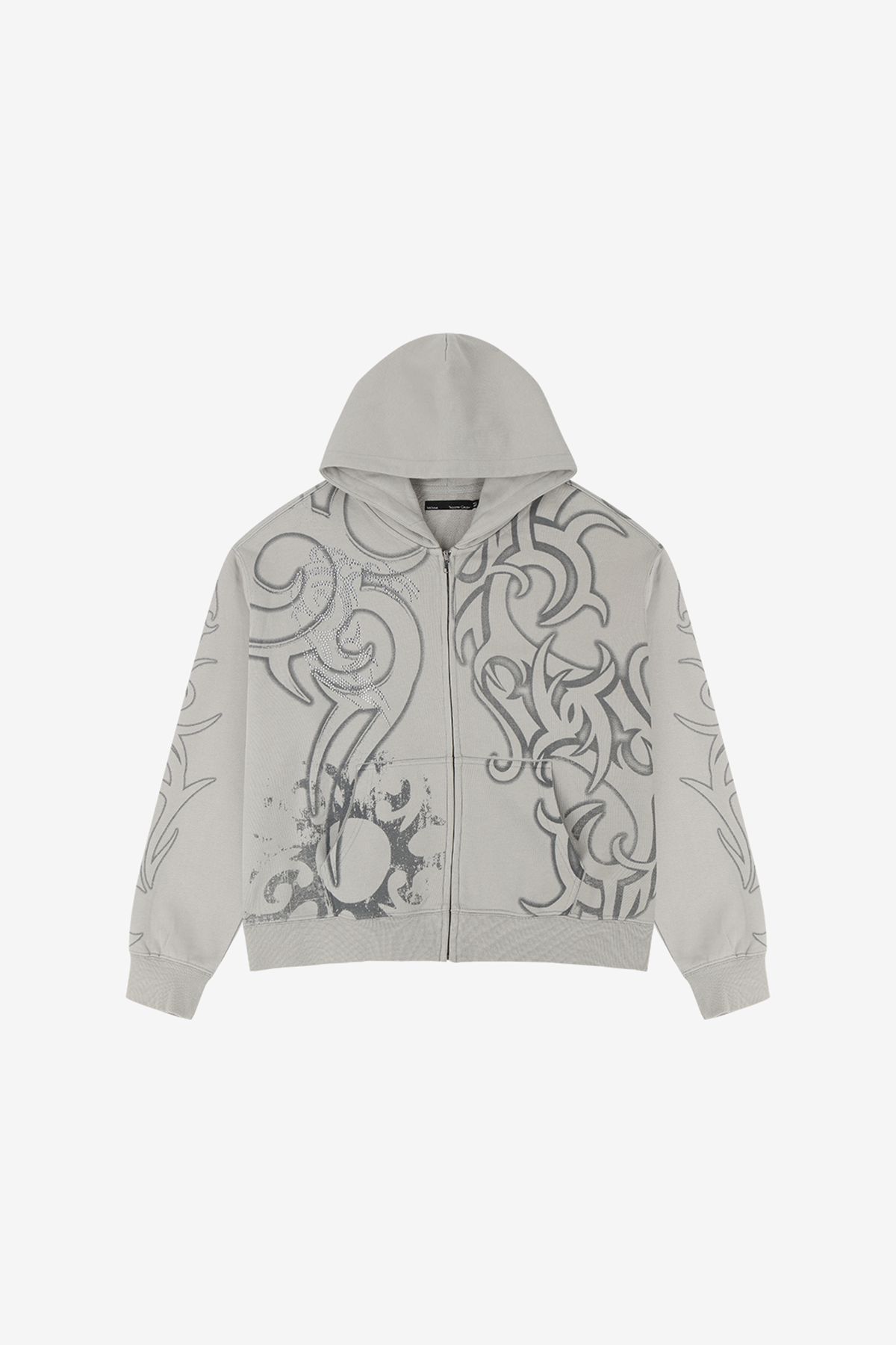 Rhinestone Tribal Zip Hoodie