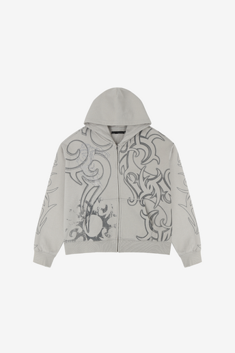 Rhinestone Tribal Zip Hoodie