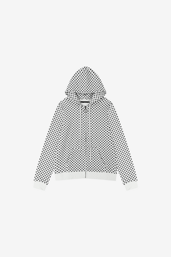 Polka Dot Slim Zip Hoodie