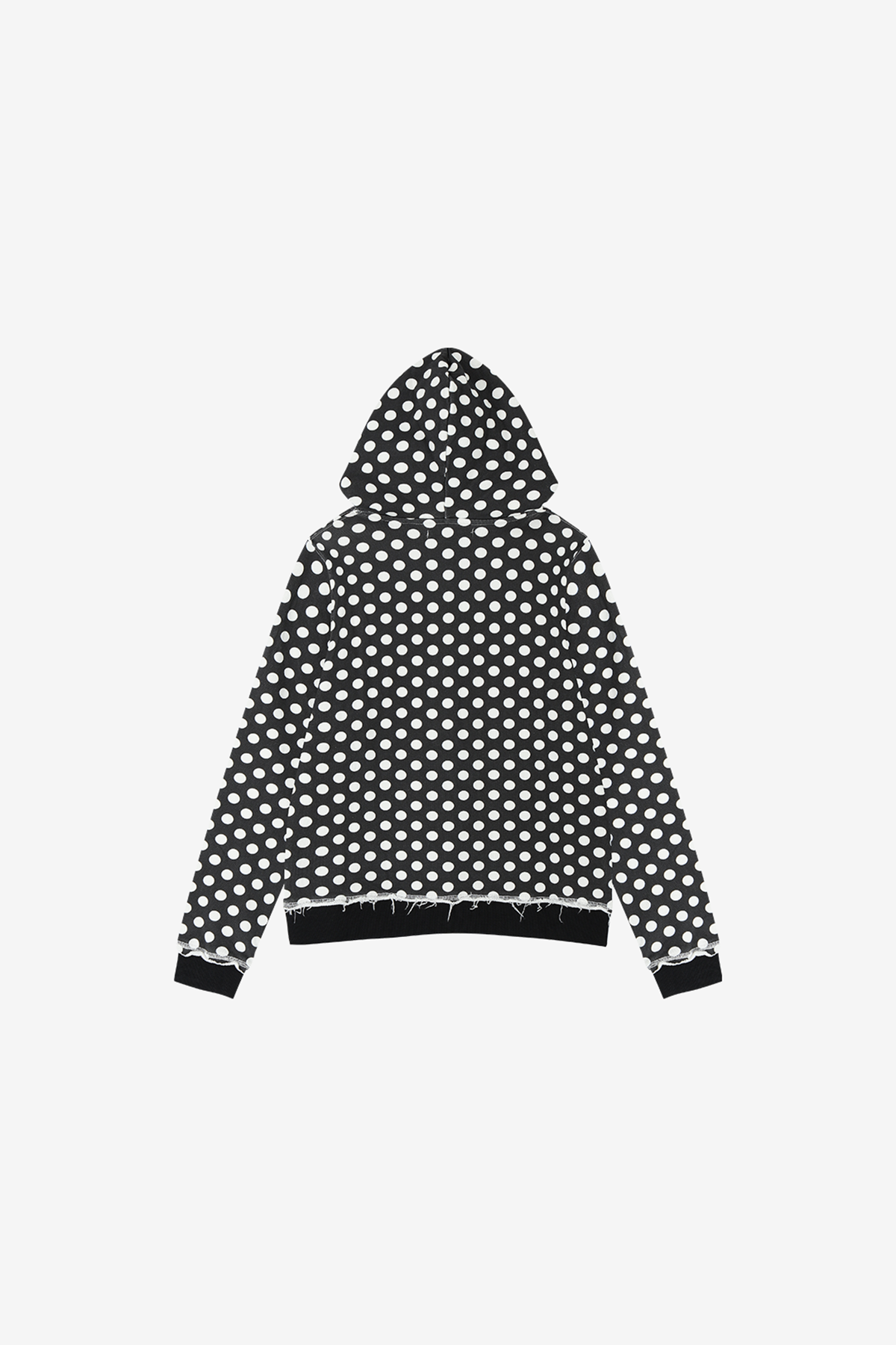 Black Polka Dot Slim Zip Hoodie