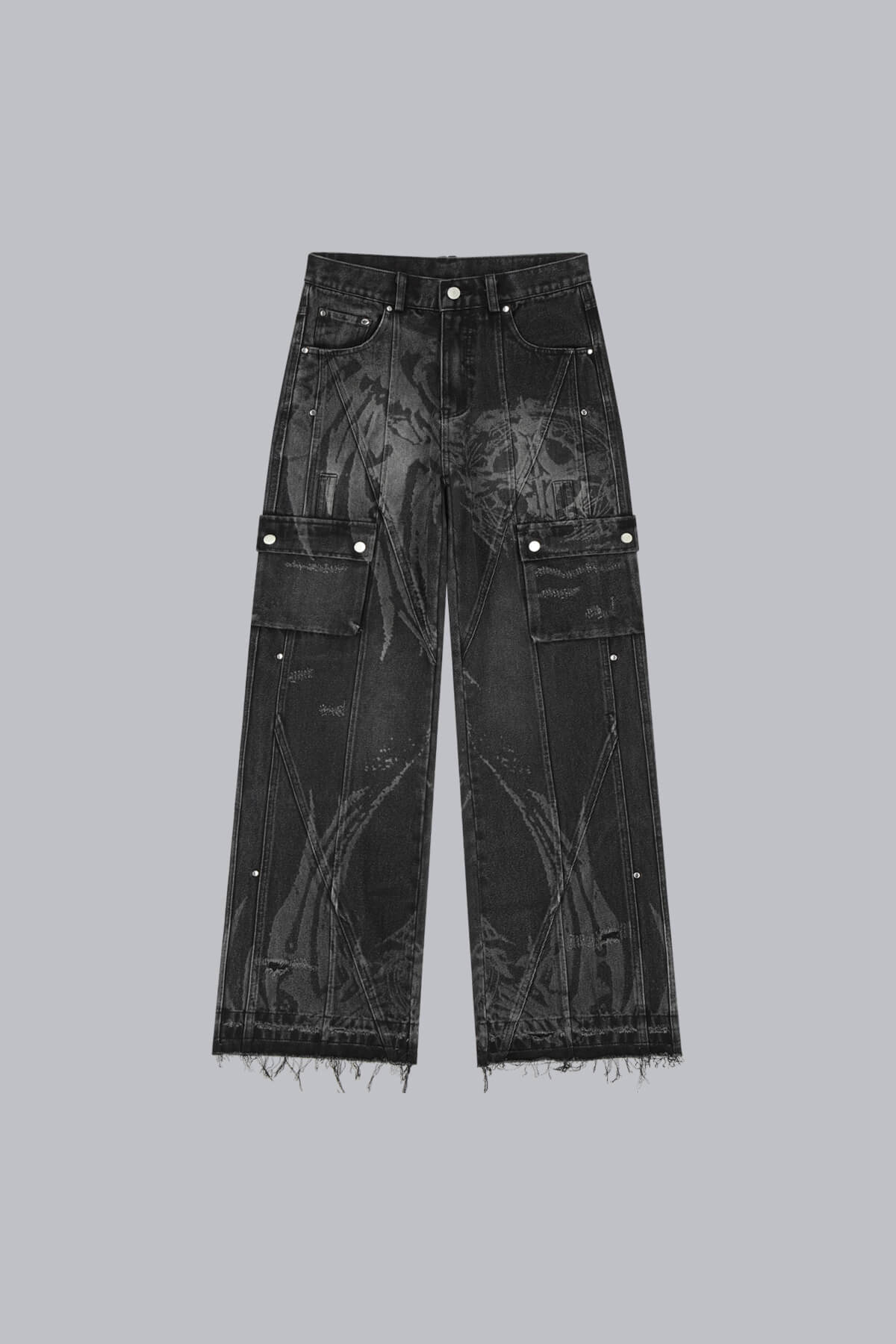 [AVANDRESS] ★24S/S★BUCKLE PAINTING DESTROYED DENIM PANTS GOING CRAZY DENIM PANT WITH BUCKLE – AKIRA