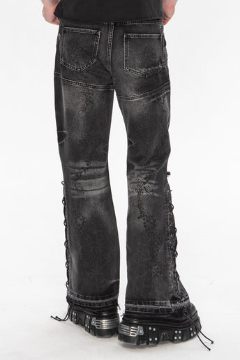 Snakeskin Flared Denim