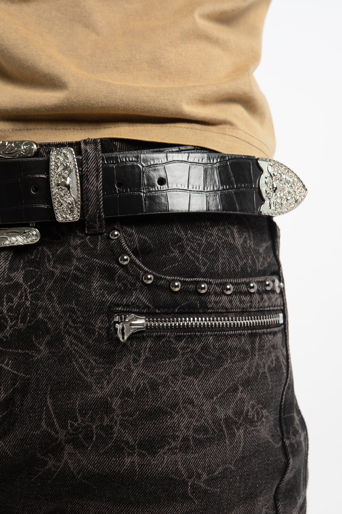 Midnight Croc Belt