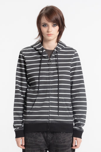 Stripe Slim Zip Hoodie