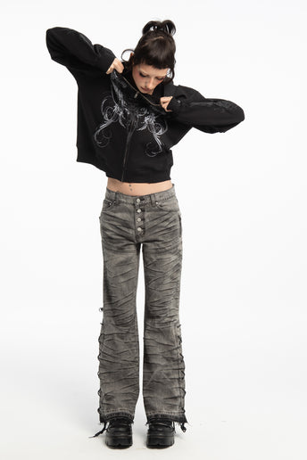 Double Cross Rhinestone Hoodie