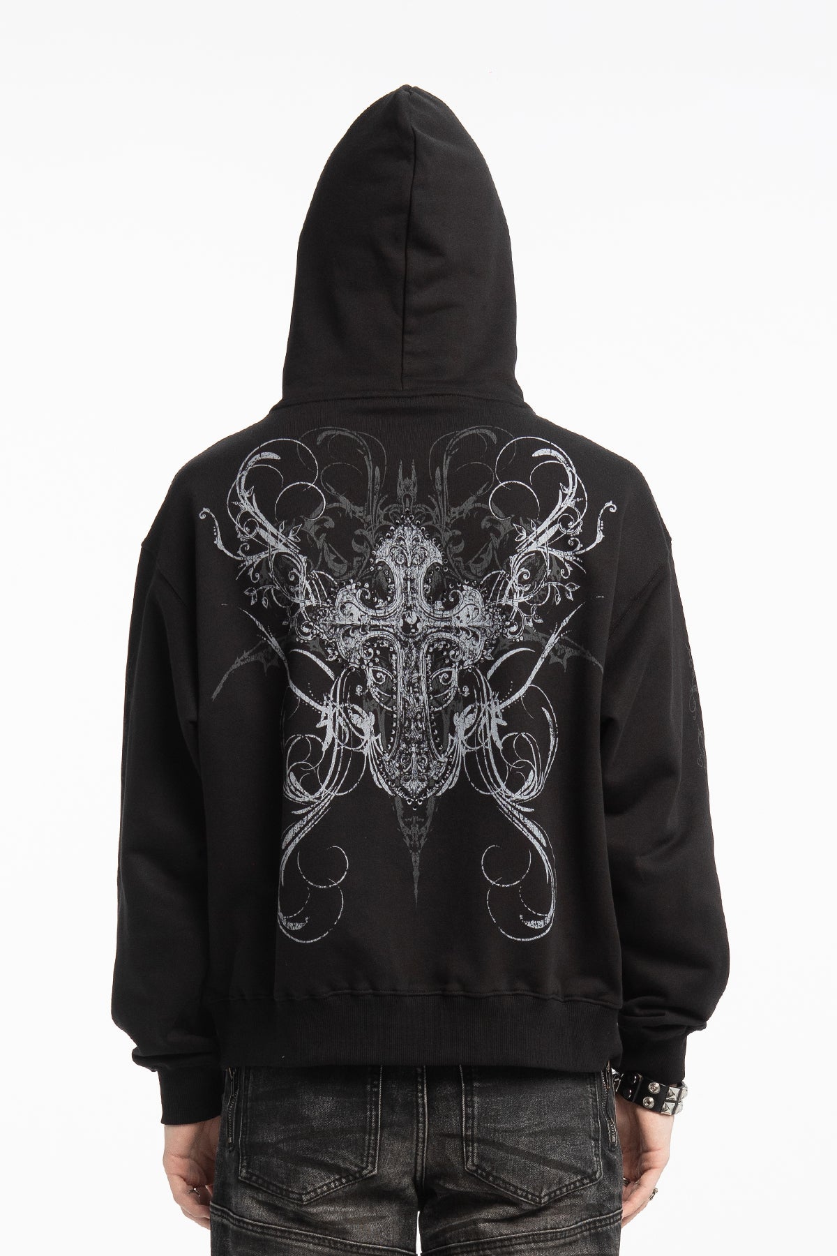 Double Cross Rhinestone Hoodie – INSOMNIA VISUALS