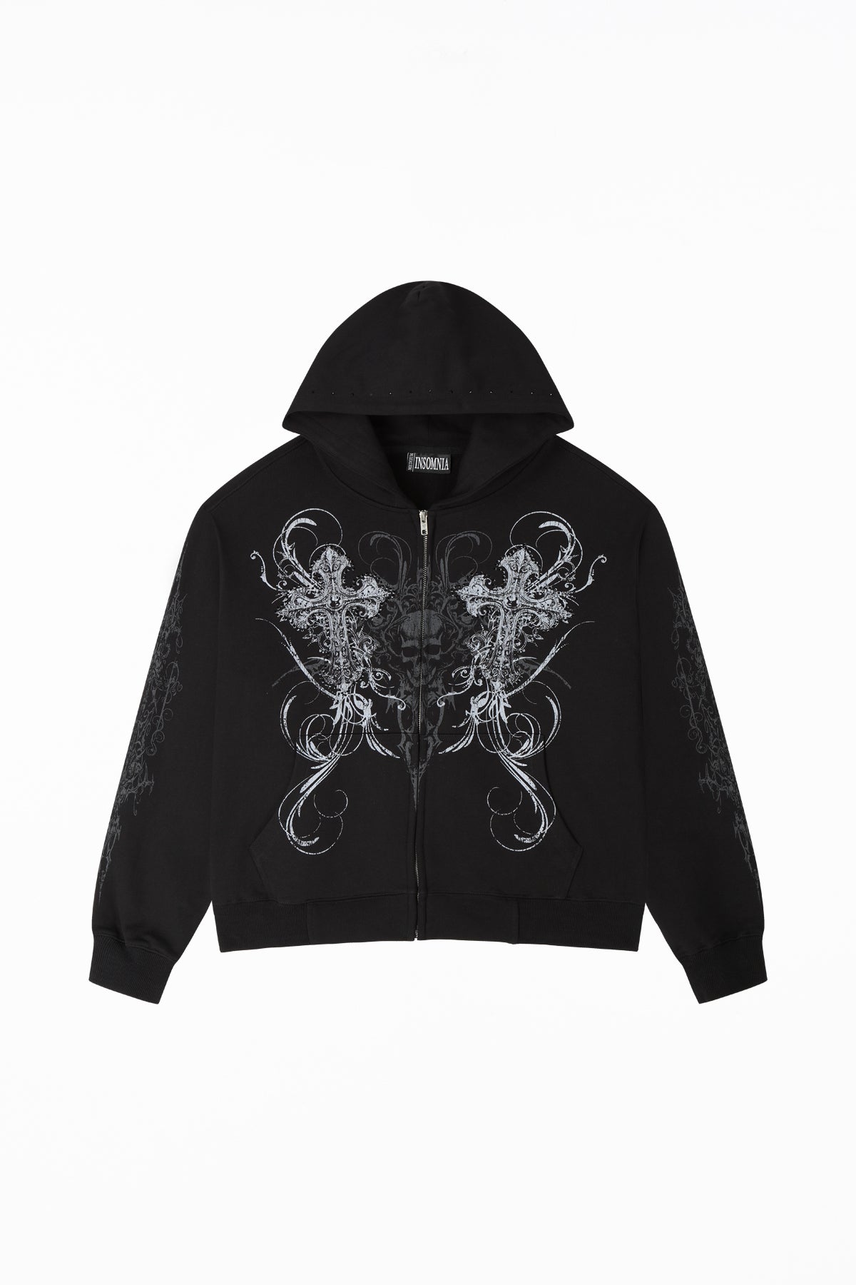 Double Cross Rhinestone Hoodie – INSOMNIA VISUALS