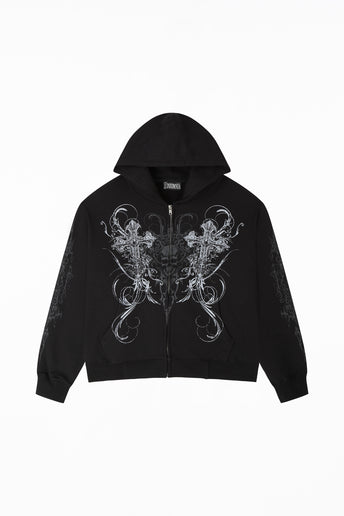 Double Cross Rhinestone Hoodie