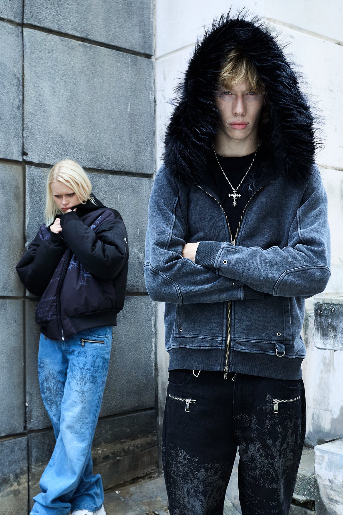 insomniavisuals archive punk黒ファーパーカー Fur Jacket – INSOMNIA VISUALS