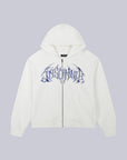 White Cross Zip Hoodie