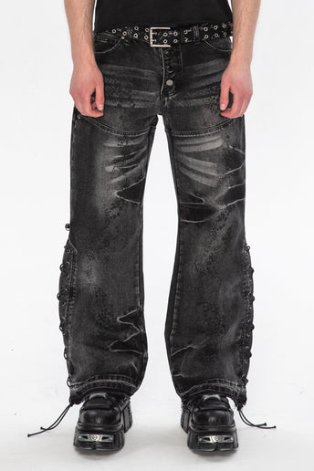 Snakeskin Flared Denim