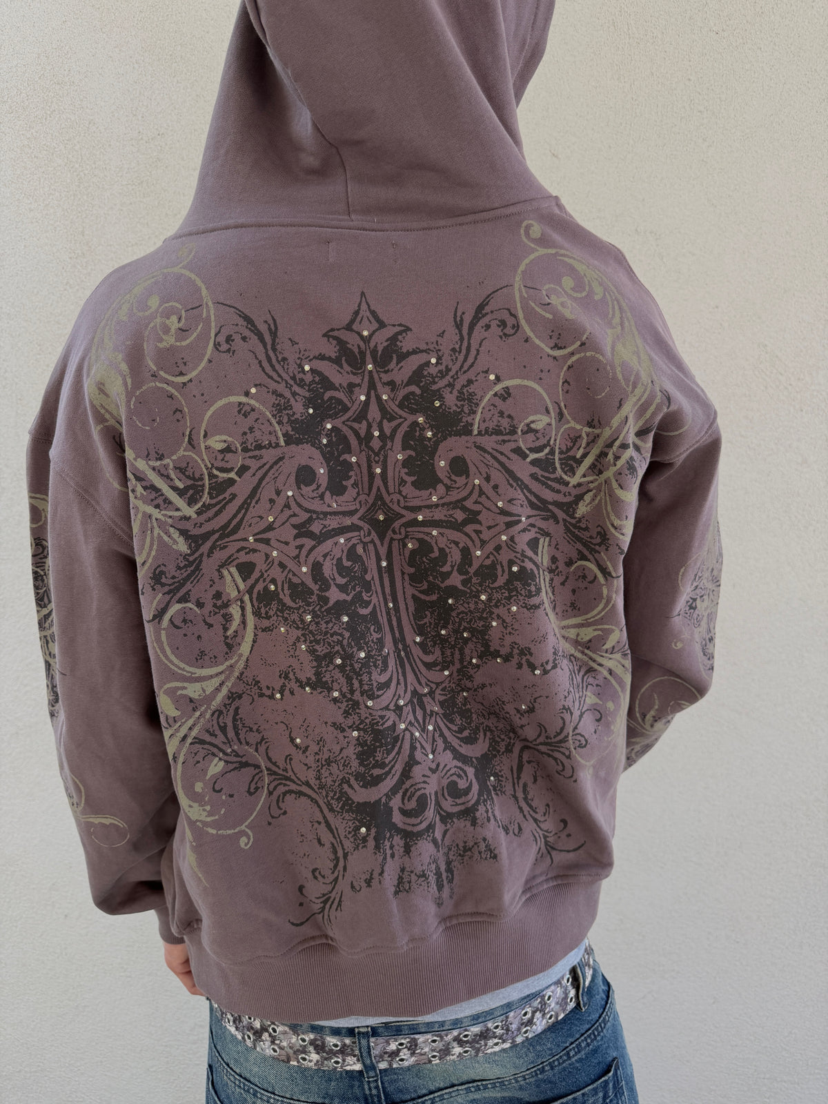 Brown Scripture Eclipse Zip Up Hoodie