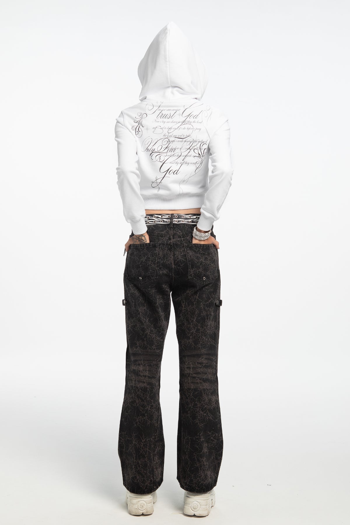 Message Cropped Hoodie