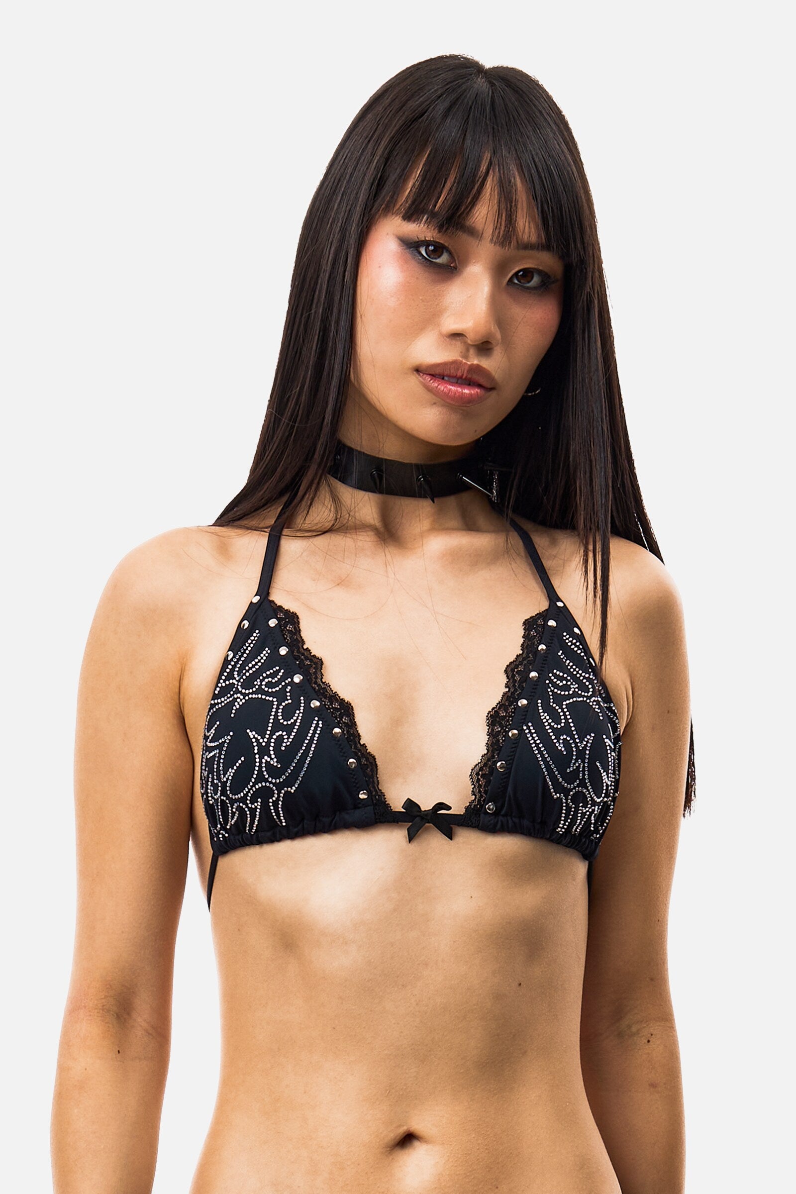 Sigil Rhinestone Bikini - top front view with rhinestone sigil detail