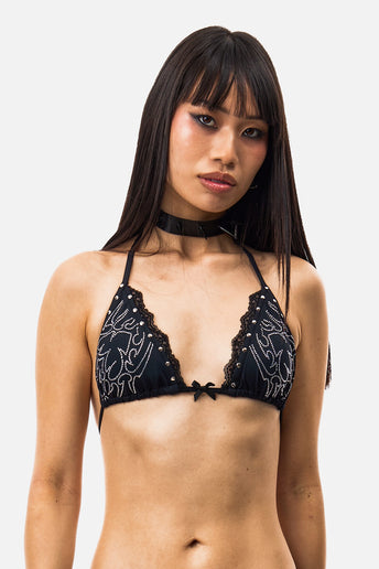 Sigil Rhinestone Bikini - top front view with rhinestone sigil detail