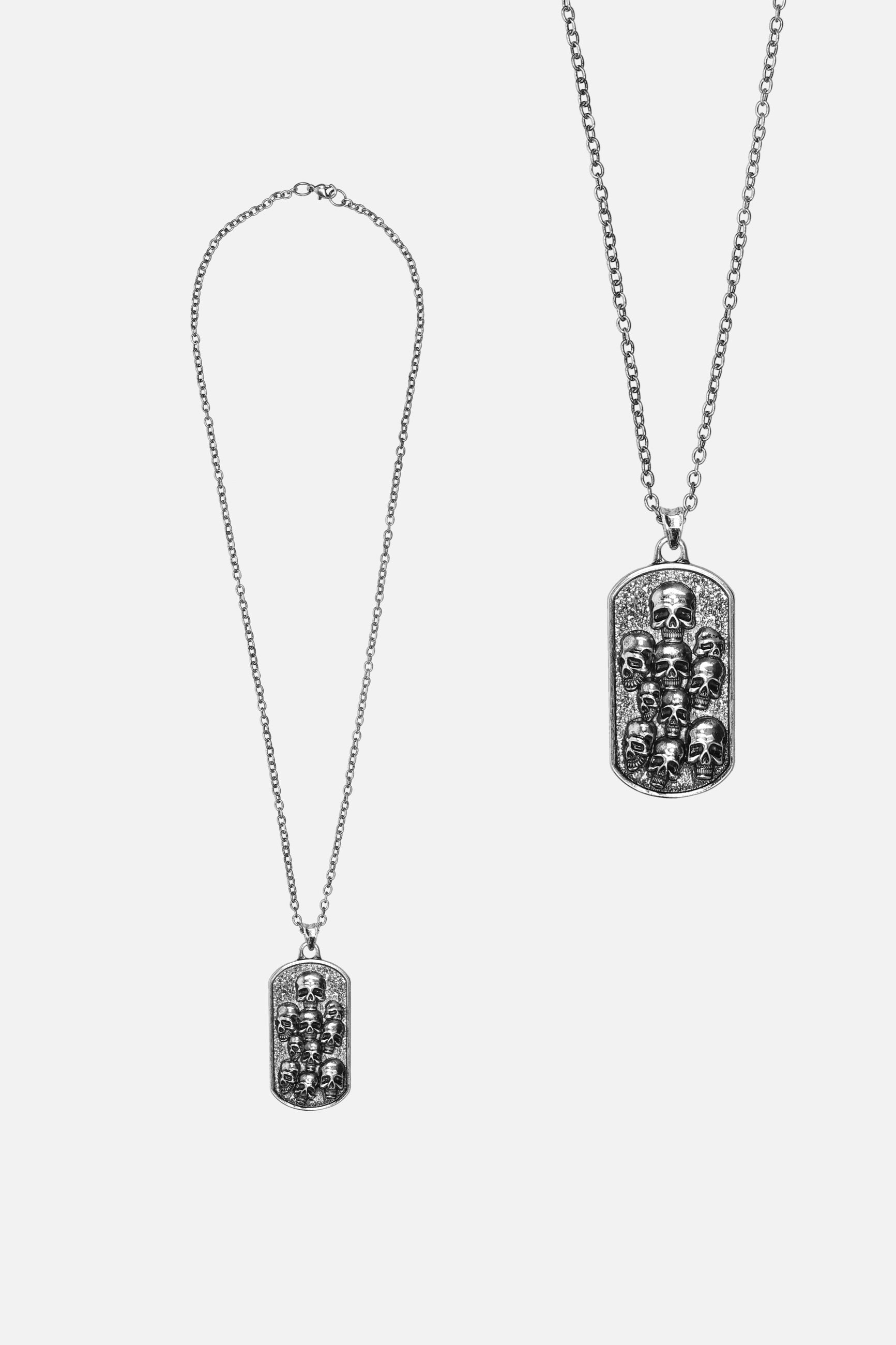 Skulls Dog Tag Necklace