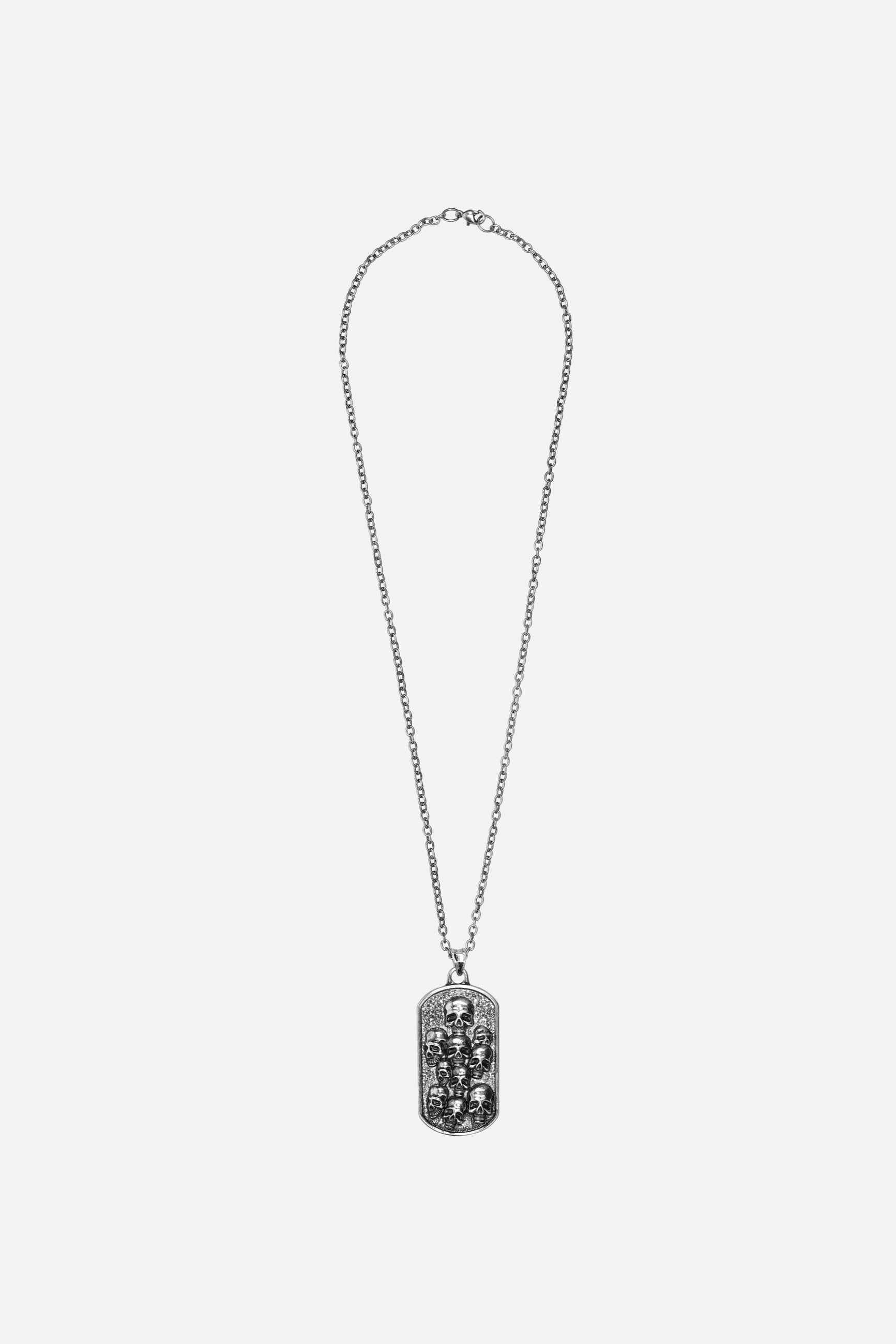 Skulls Dog Tag Necklace