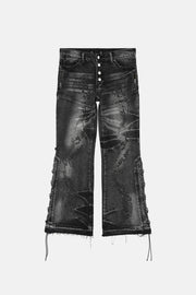 Snakeskin Flared Denim