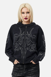Sigil Rhinestone Zip Hoodie