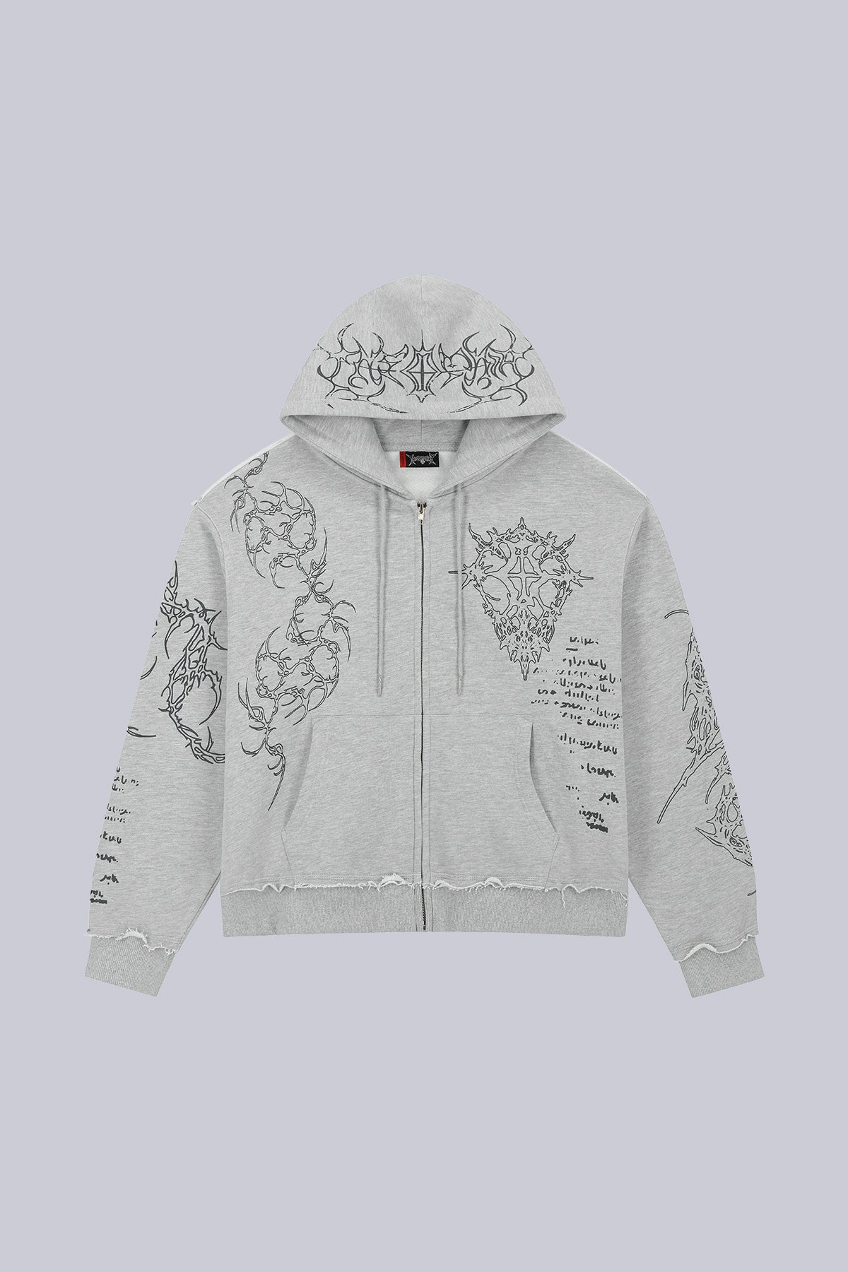 Gray Sigil Zip Hoodie