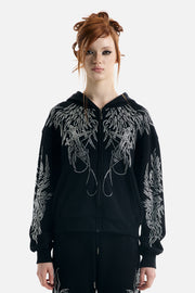 All Over Wings Rhinestone Hoodie