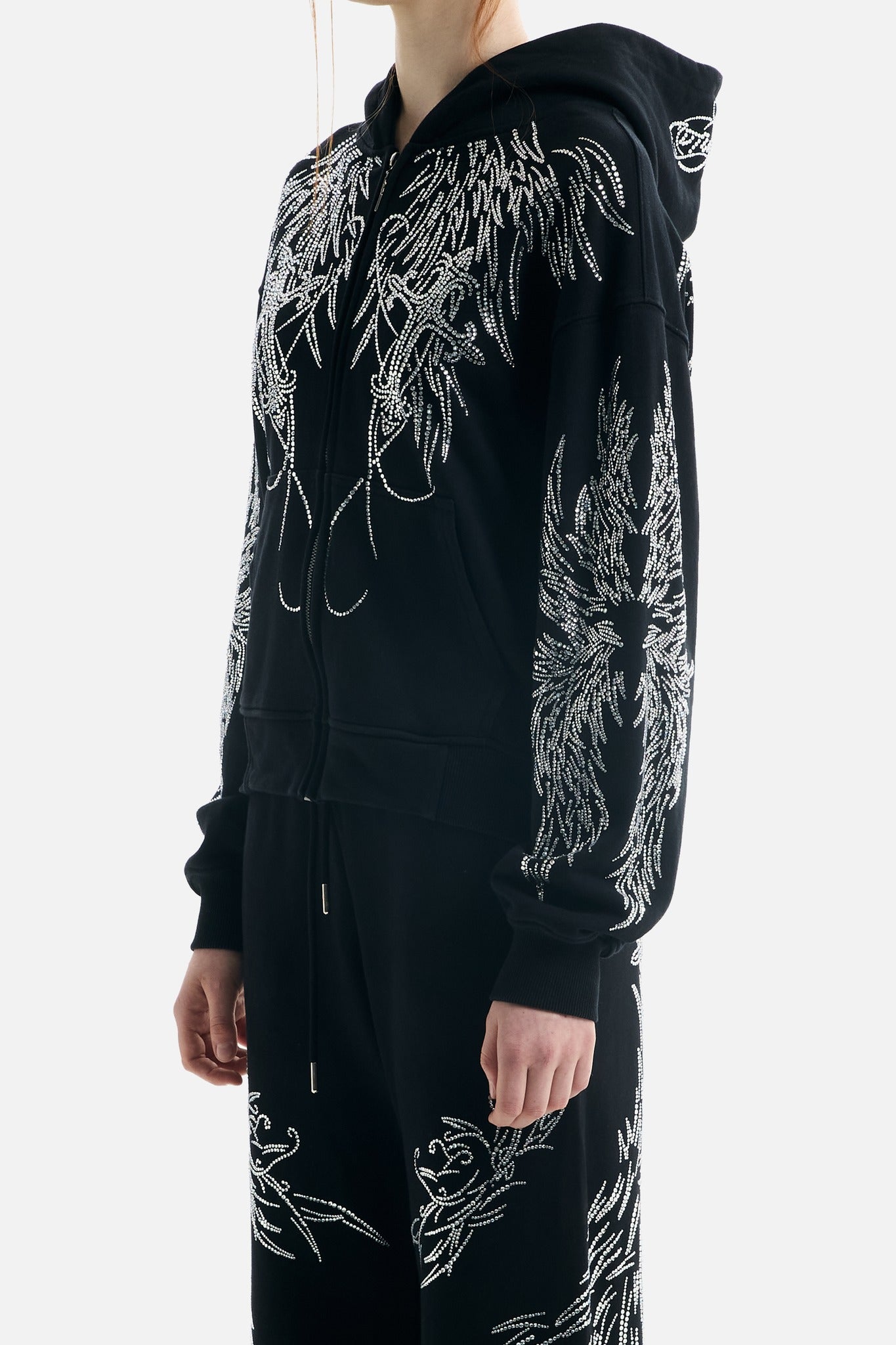 All Over Wings Rhinestone Hoodie - ecom