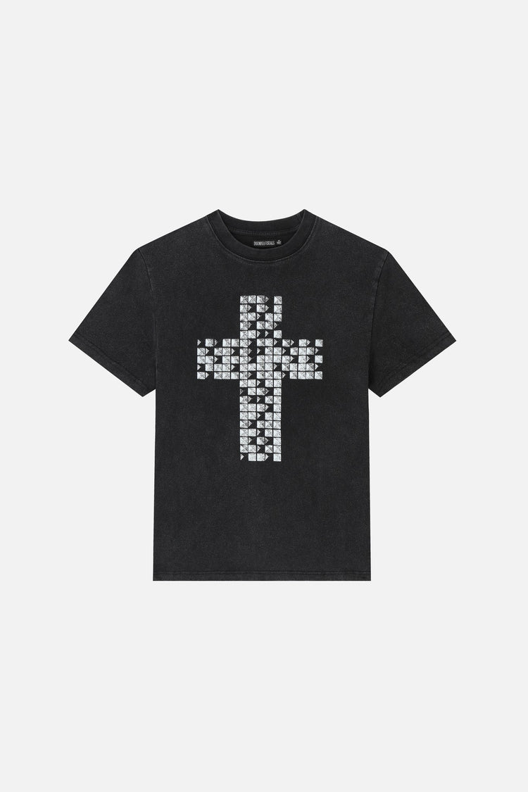 Black Pyramid Stud Cropped Tee