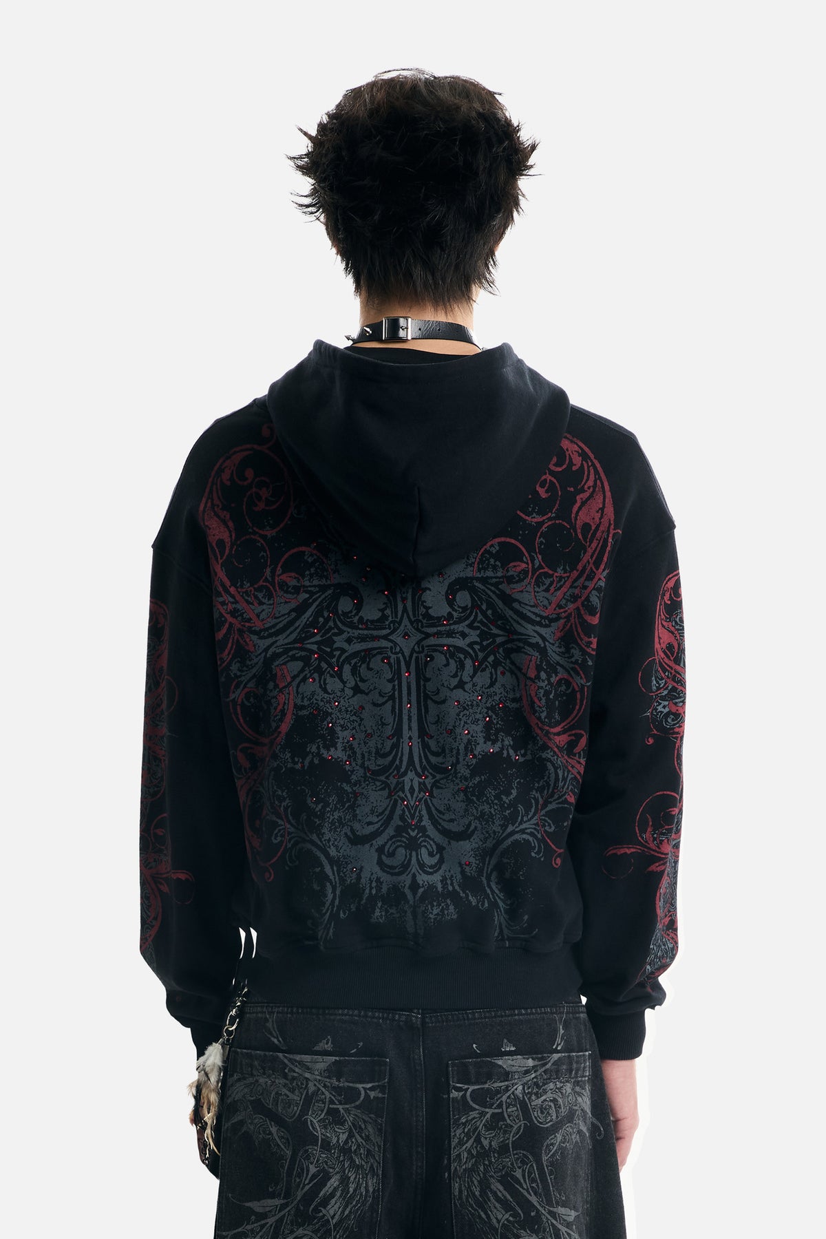 Black Scripture Eclipse Zip Up Hoodie