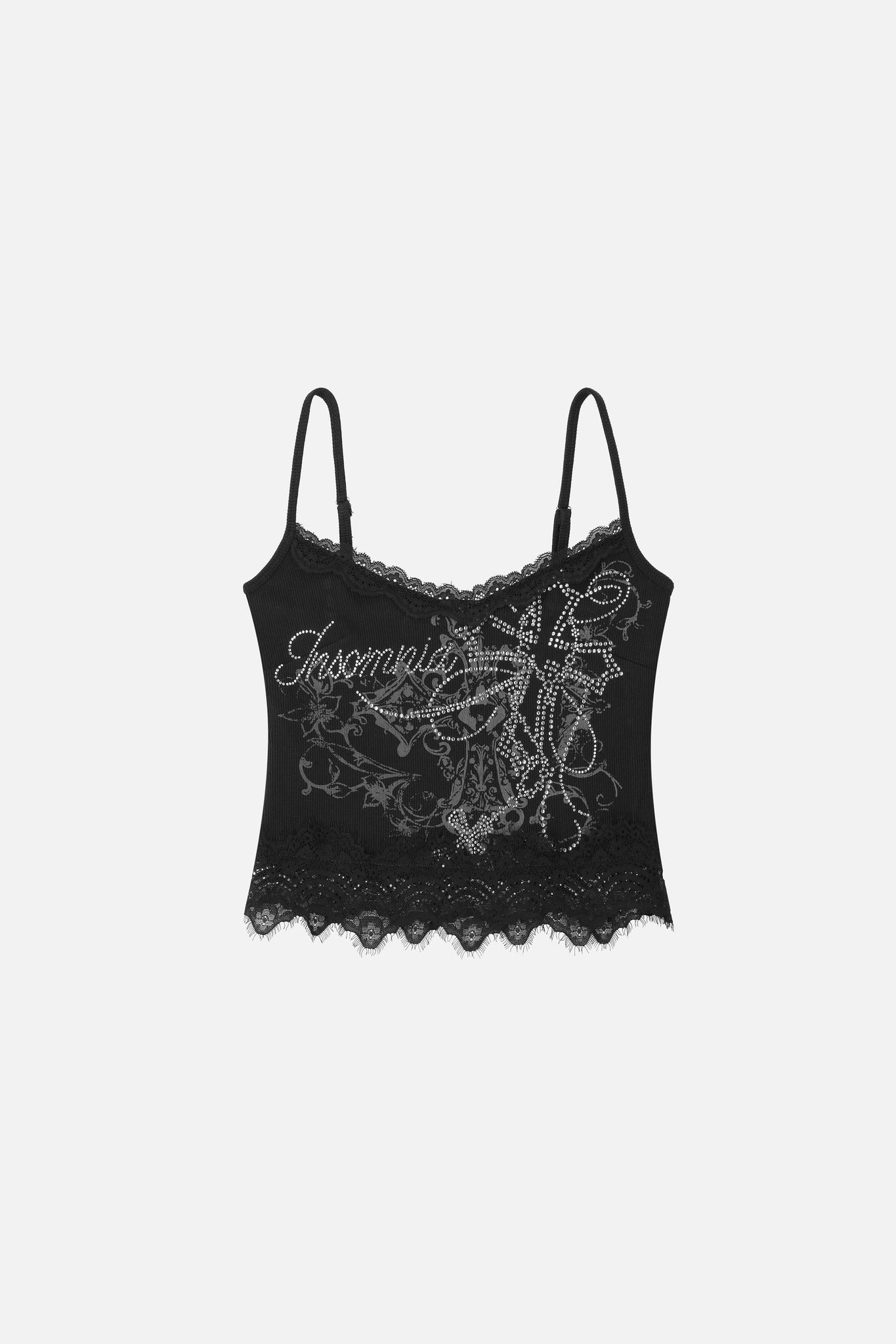 Blessed Rhinestone Lace Crop Tank - packshot