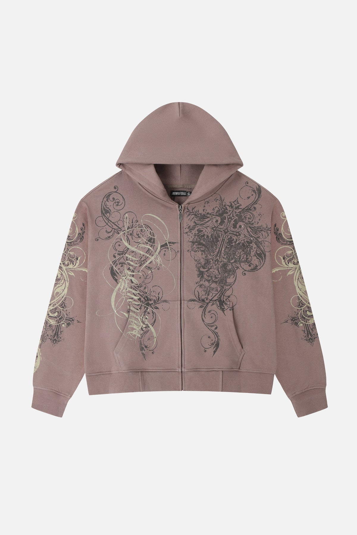 Brown Scripture Eclipse Zip Up Hoodie