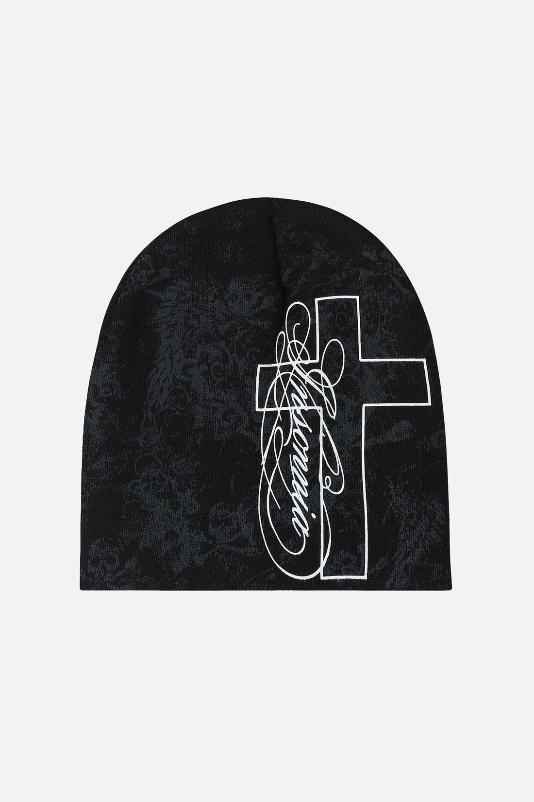Cross Beanie (Black) - Front