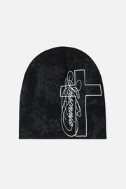 Cross Beanie (Black)