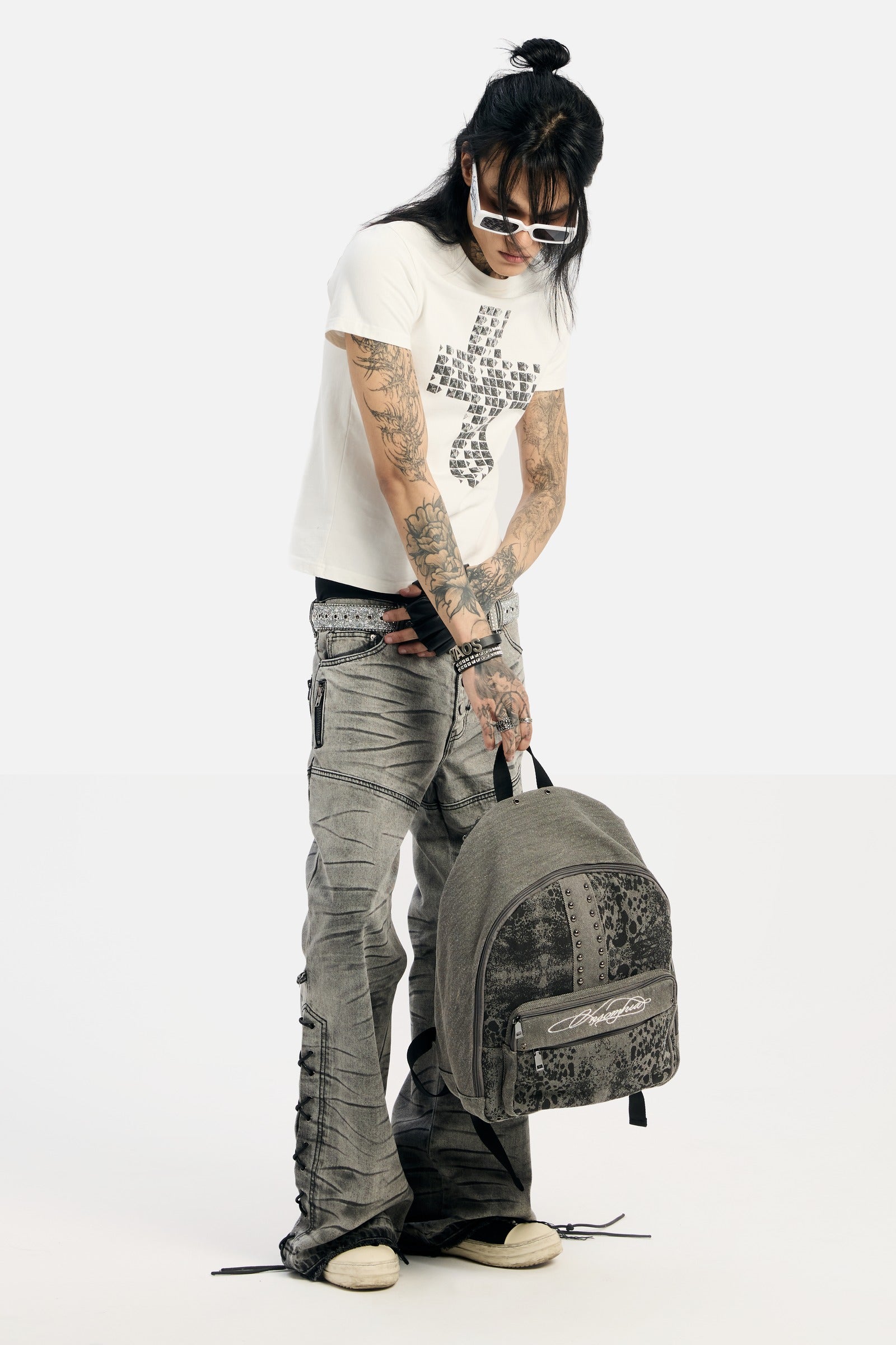 Denim Cheetah Backpack 1