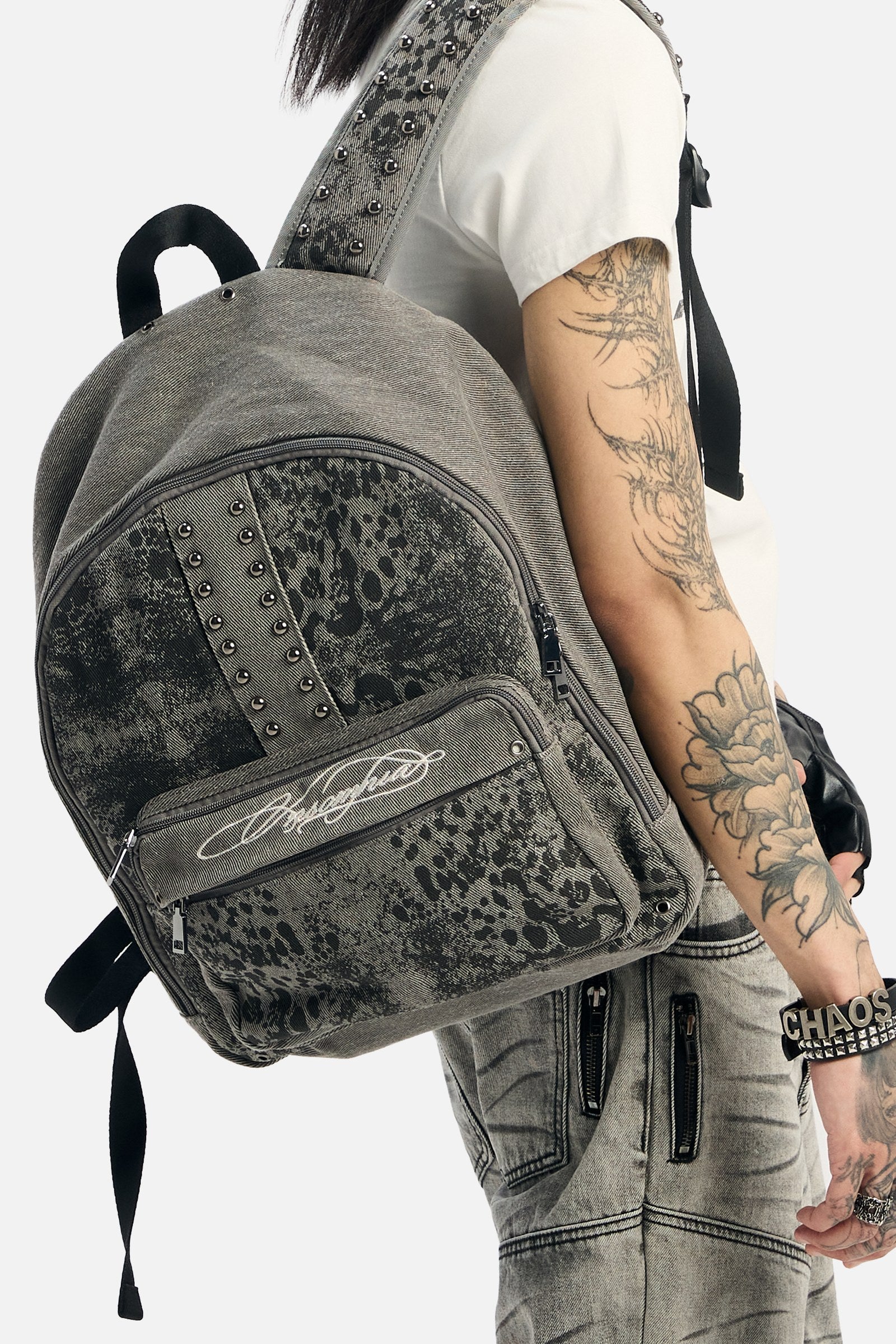 Denim Cheetah Backpack 2