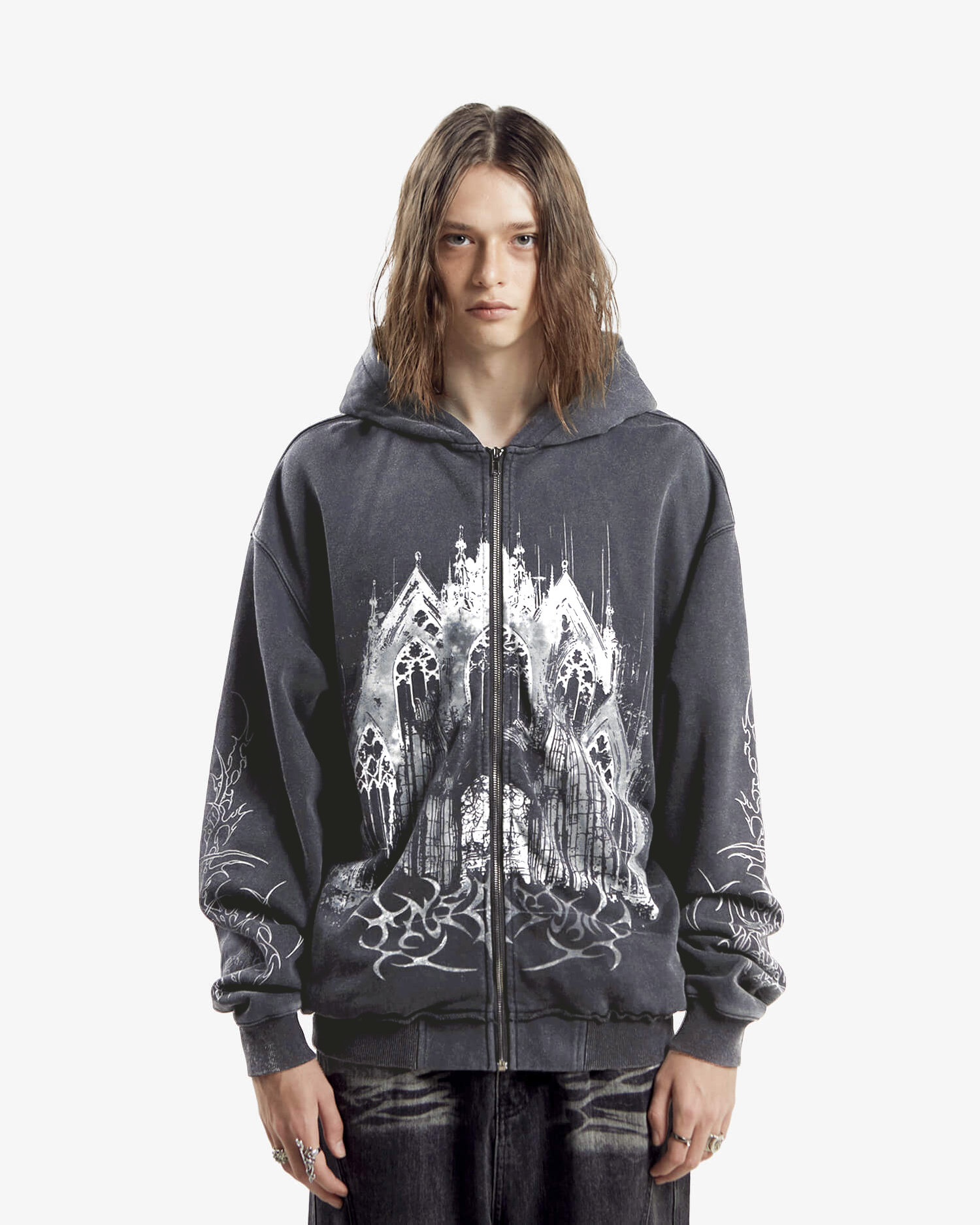 Black Cathedral V2 Zip Hoodie – INSOMNIA VISUALS