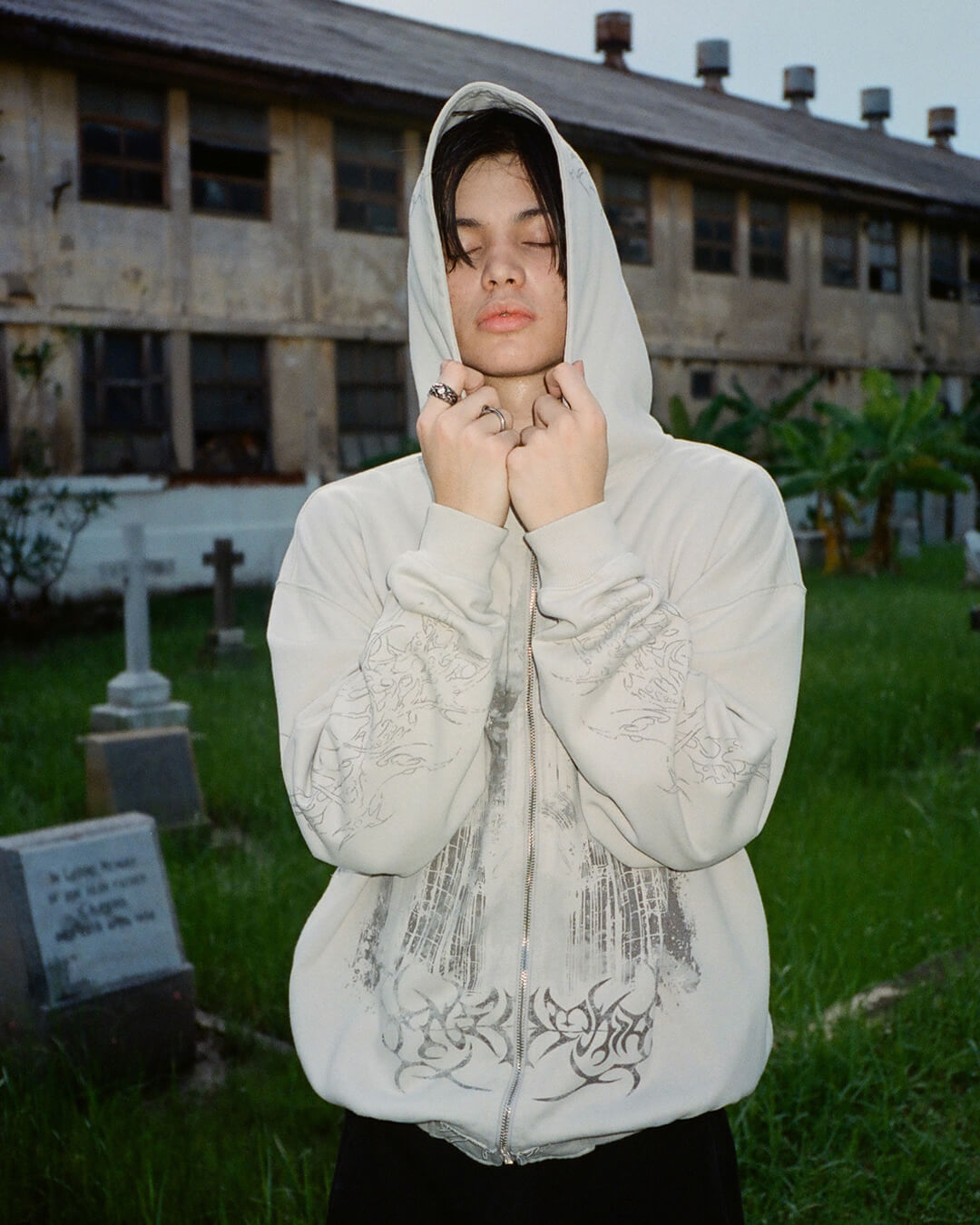 Gray Cathedral V2 Zip Hoodie – INSOMNIA VISUALS