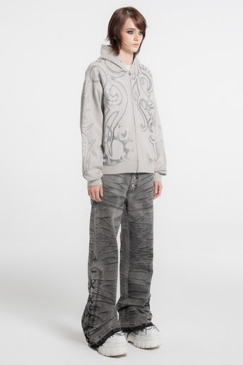 Rhinestone Tribal Zip Hoodie